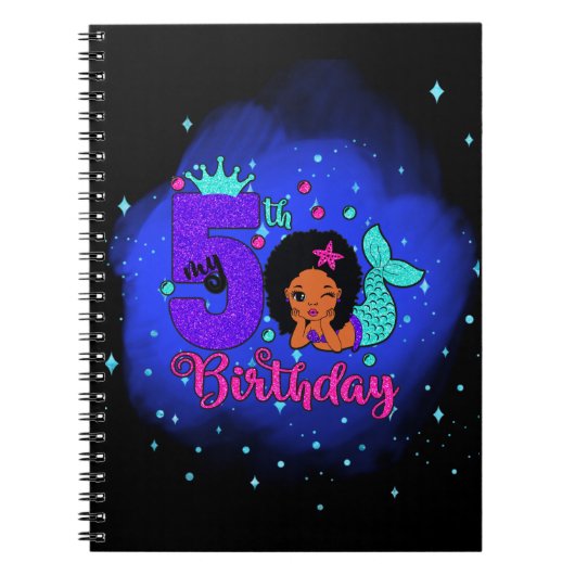 Carnet Ma Sirène d'anniversaire de 5 ans (Devant)
