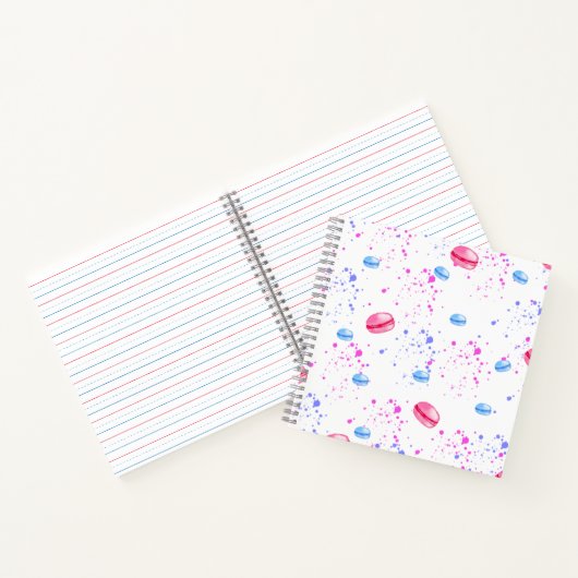 Carnet Macarons appétissants en plaques d'aquarelle (Intérieur)
