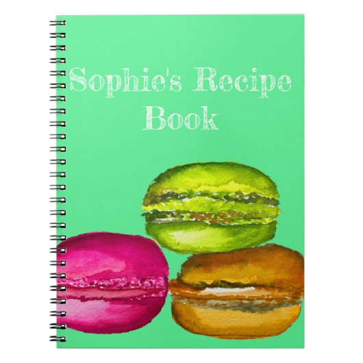 Carnet Macarons colorés aquarelle art funky (Devant)