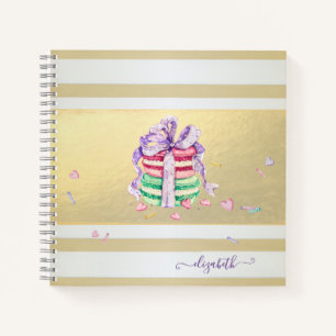 Carnet Macarons d'or Elegant