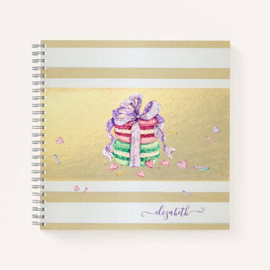 Carnet Macarons d'or Elegant (Devant)