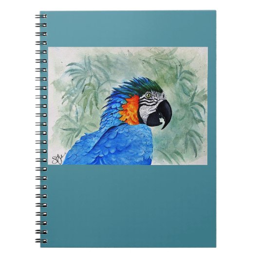 Carnet Macaw bleu et or (Devant)