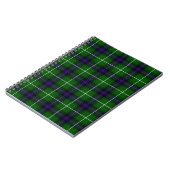 Carnet MacDonald tartan bleu vert plaid (Côté gauche)