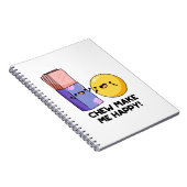 Carnet Mâcher me rend heureux Bonbon drôle de jeu de mots (Côté Droit)
