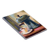 Carnet Machine à café antique latte aquarelle (Côté Droit)