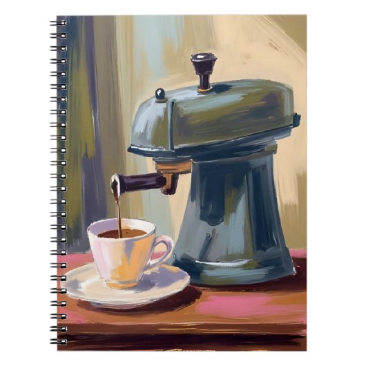 Carnet Machine à café antique latte aquarelle (Devant)