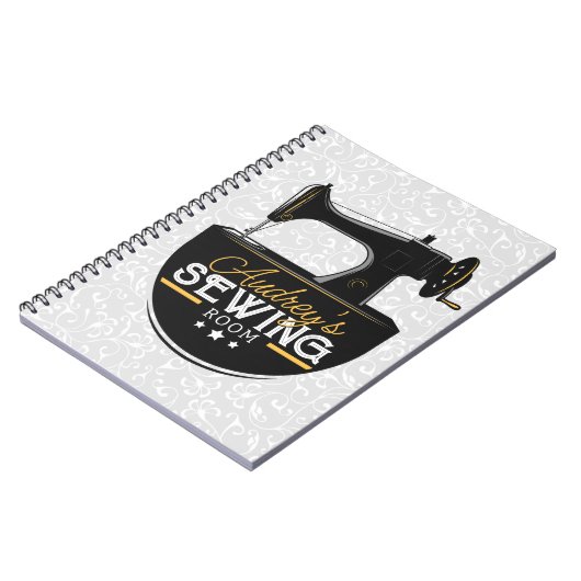 Carnet Machine à coudre antique AJOUTER LE NOM Seamstress (Côté gauche)