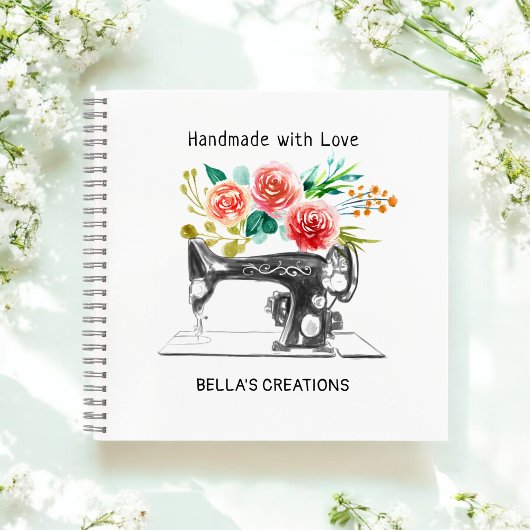Carnet Machine à coudre Noir Blanc Artisanat fabricant