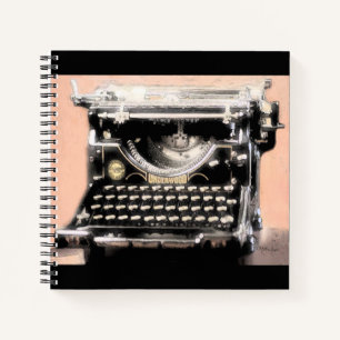 Carnet Machine à écrire en bois - Inspiration pour n'im