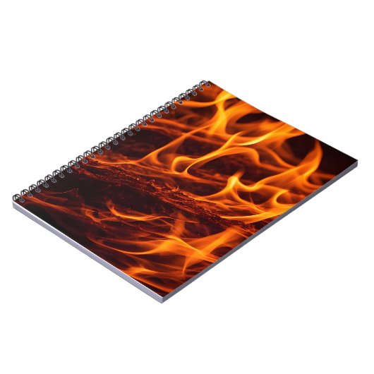Carnet Macro de flamme de feu dans la cheminée (Côté gauche)