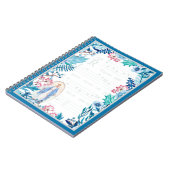 Carnet Madame de chant | grégorien floral bleu de la (Côté gauche)