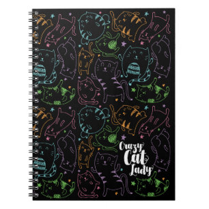 Carnet Madame folle Colorful Cartoon Pattern Gift de chat