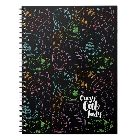 Carnet Madame folle Colorful Cartoon Pattern Gift de chat (Devant)