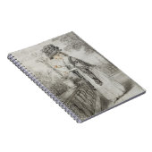 Carnet Madame sur une terrasse tendant une usine (Côté Droit)