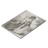 Carnet Madame sur une terrasse tendant une usine (Côté gauche)