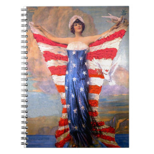 Carnet Madame vintage de drapeau américain patriotique d