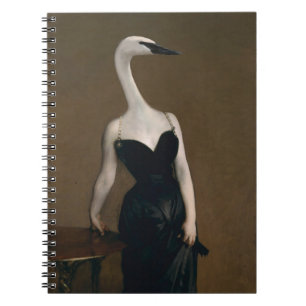 Carnet Madame X a un ordinateur portable en forme de cygn
