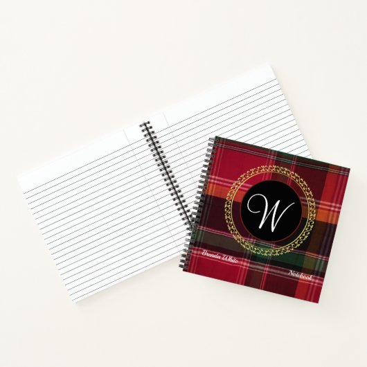 Carnet Madras Plaid USVI Caribbean Monogramme Personnalis (Intérieur)