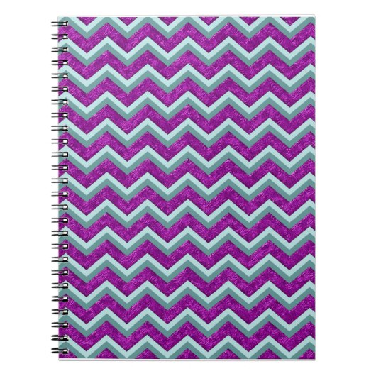 Carnet Magenta Foil et Turquoise ZigZag Motif (Devant)