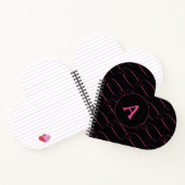 Carnet Magenta Noir Monogramme Coeur mignon (Intérieur)
