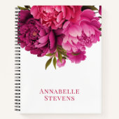 Carnet Magenta Peony Floral (Devant)
