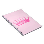 Carnet Magenta Princess Crown sur Arrière - plan rose (Côté Droit)