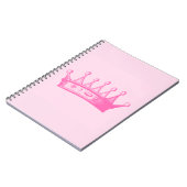 Carnet Magenta Princess Crown sur Arrière - plan rose (Côté gauche)