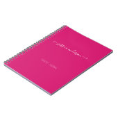 Carnet Magenta rose moderne écriture manuscrite Script (Côté gauche)