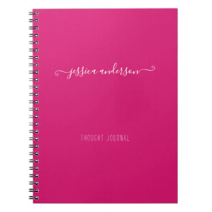 Carnet Magenta rose moderne écriture manuscrite Script