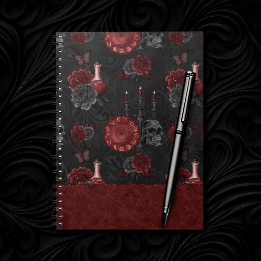 Carnet Magic Henna | Red Gothic Skull Roses Potion