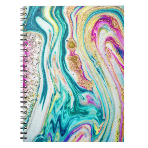 Carnet Magic Marbling : Metallic Paint Design.
