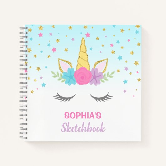 Carnet Magic Unicorn Personnalisé Kids Sketchbook (Devant)