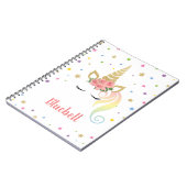 Carnet Magical Girly Unicorn & Stars Personnalisé (Côté gauche)
