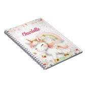 Carnet Magical Rainbow Pink Unicorns Spiral Notebook wate (Côté Droit)