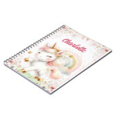 Carnet Magical Rainbow Pink Unicorns Spiral Notebook wate (Côté gauche)