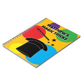 Carnet Magician wand and hat magic show personalized (Côté gauche)