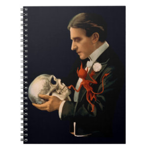 Carnet Magicien Vintage, Thurston tenant un crâne humain