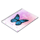 Carnet Magique papillon bleu volant démarrage arrière - p (Côté gauche)