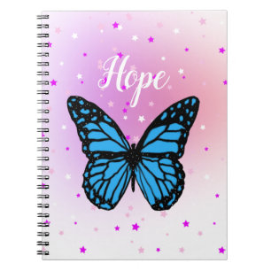Carnet Magique papillon bleu volant démarrage arrière - p