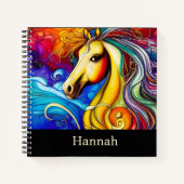 Carnet Magnifique arc-en-ciel Cheval Portrait Bullet (Devant)