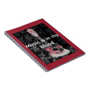 Carnet Magnifique Belle Guitare Africaine en Niveaux de g
