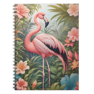 Carnet Magnifique oiseau de Flamant rose rose tropical