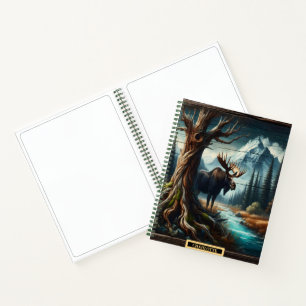 Carnet Magnifique orignal au bord d'une rivière sereine d