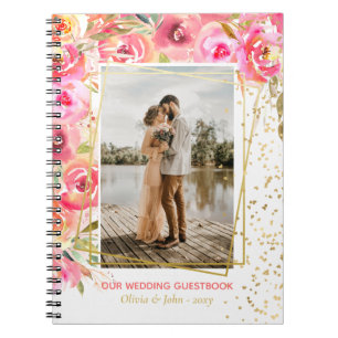 Carnet Magnifique rose Fleur Photo Mariage Love Guestbook