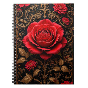 Carnet Magnifique rose rouge conçue avec goût