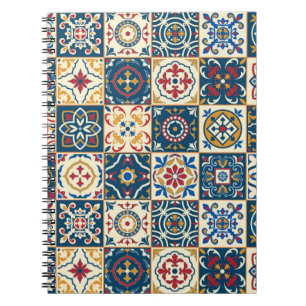 Carnet Magnifique sans couture motif blanc coloré marocai