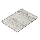 Carnet Magnifique, subtile, textile laqué blanc gros plan (Côté gauche)