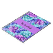 Carnet Magnifiques fleurs d'hydrangée, personnalisables (Côté gauche)