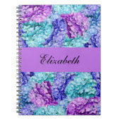 Carnet Magnifiques fleurs d'hydrangée, personnalisables (Devant)