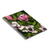 Carnet Magnolia en floraison sur vert foncé (Côté Droit)